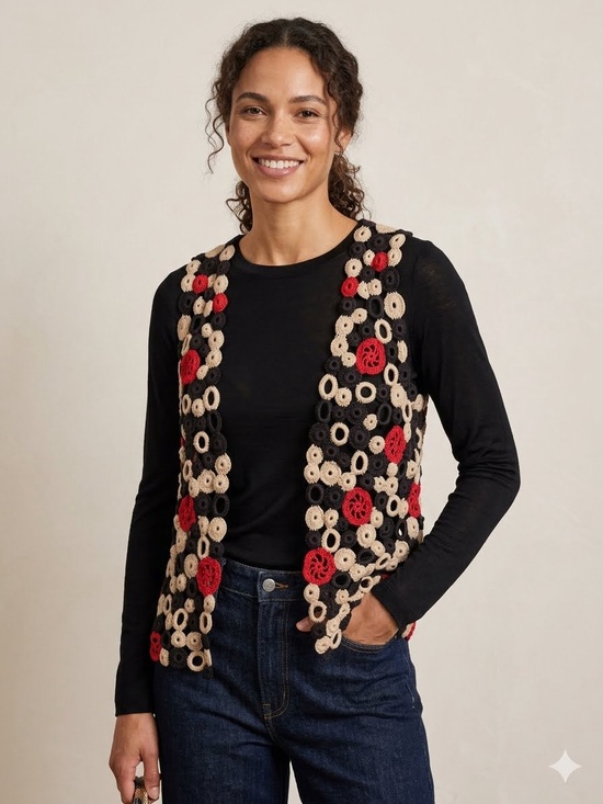 Vivienne Tam Jackets & Blazers - VIVIENNE TAM Vintage Retro Crochet Vest